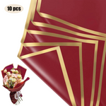 Flower Wrapping Paper Gold Edge Bouquet