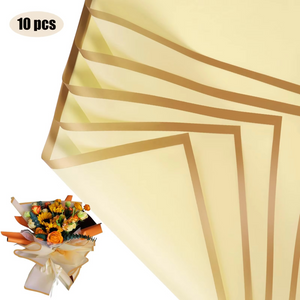 Flower Wrapping Paper Gold Edge Bouquet