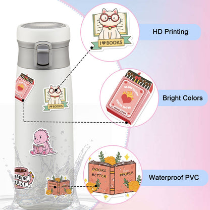 324PCS Bookish Vinyl Sticker Pack Aesthetic Book Lover and Booktok Gift Set