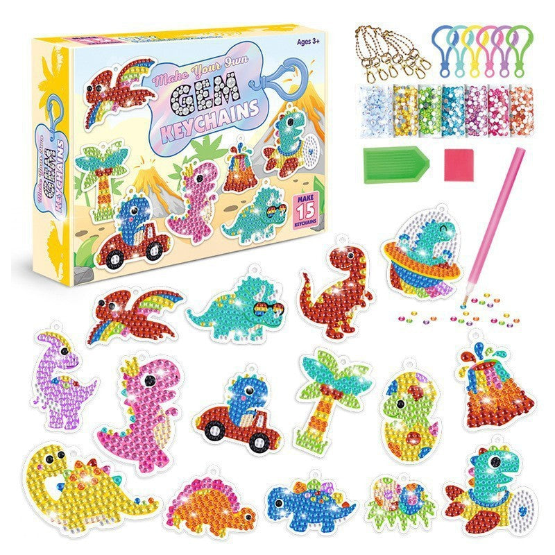 Cartoon Ice Cream DIY Diamond Painting Keychain for Kids