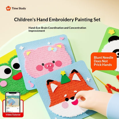 Cute Animal Kids' Hand-Embroidery Art Kit