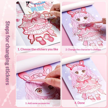 Cute Puzzle Cartoon DIY Sticker Book For Dress-Up
