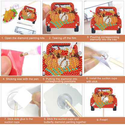 12-Pack Fall 5D Rhinestone DIY Thanksgiving Ornaments