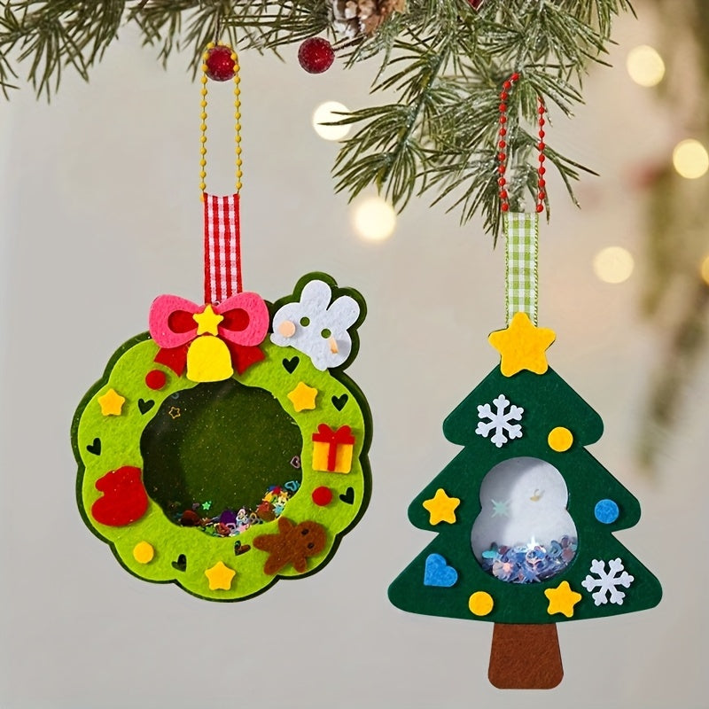 4PCS Christmas Felt Ornament Craft Kit Handmade Holiday Decoration Set