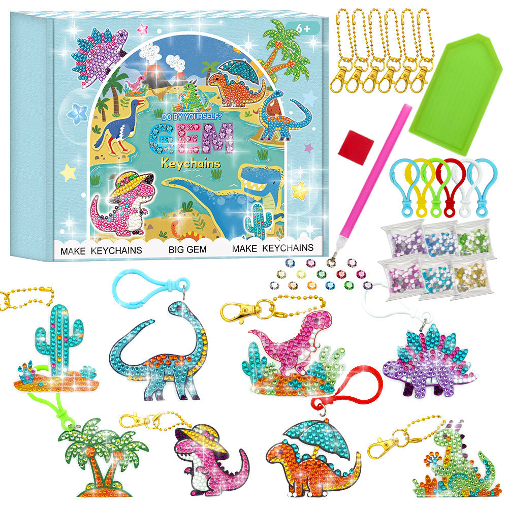 Cartoon Ice Cream DIY Diamond Painting Keychain for Kids