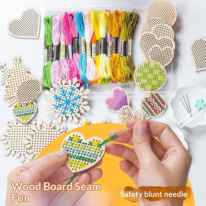 Safety Needle Embroidery DIY Craft Kit Set