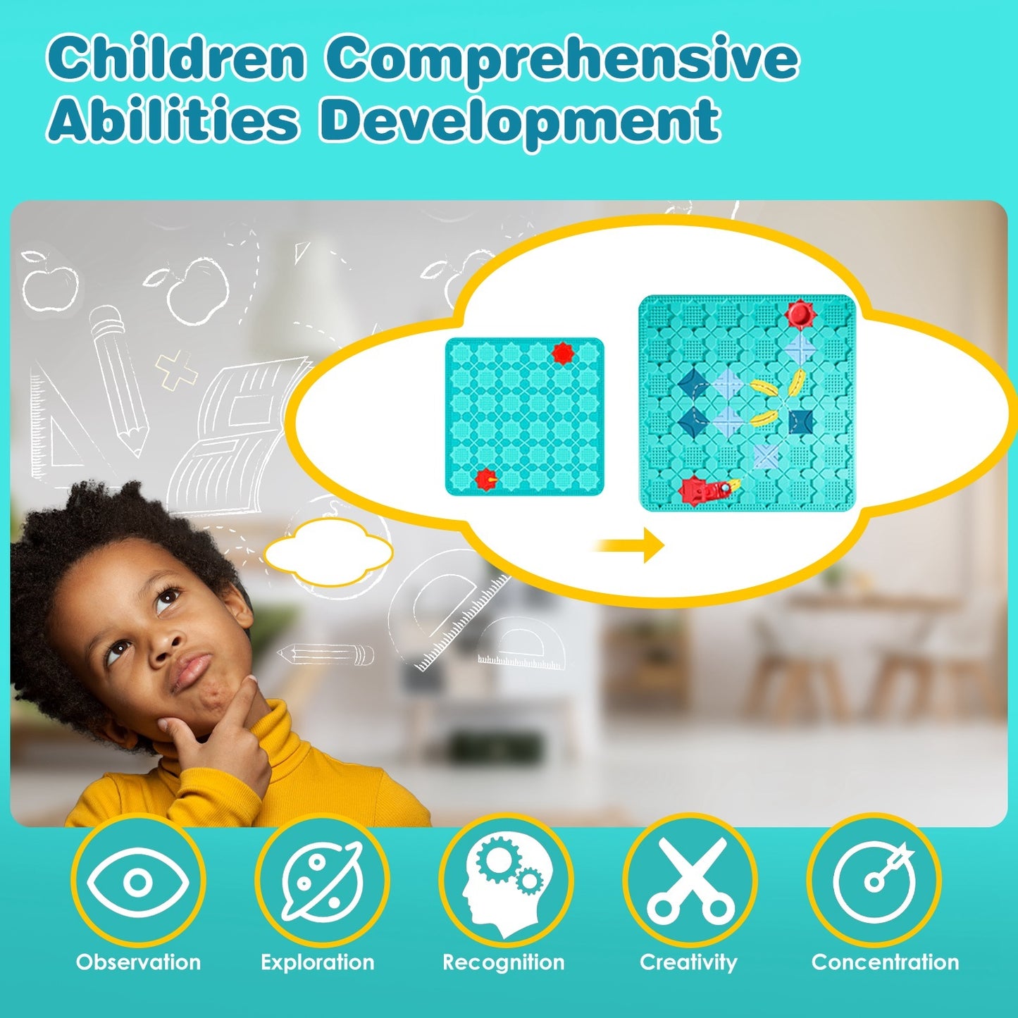 Kids Logical Road Builder Puzzle Montessori STEM Learning Toy for Ages 3–8