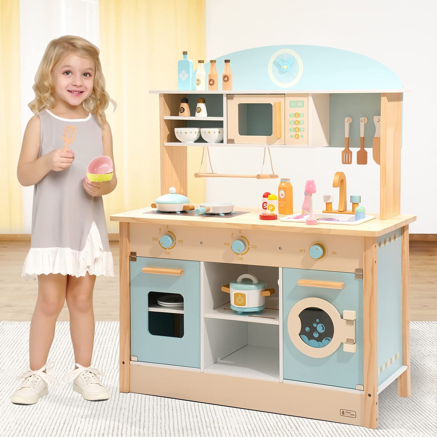 ROBOTIME DIY Pretend Play Kitchen Set – Cooking Toy Gift for Boys & Girls
