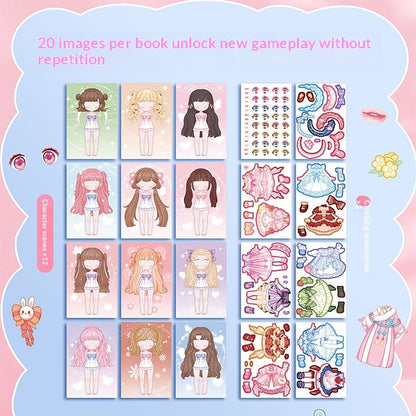 Cute Puzzle Cartoon DIY Sticker Book For Dress-Up
