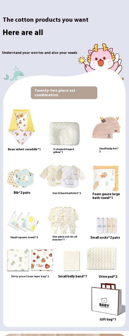 Newborn Delivery Bag 22 Pieces Full Set Of Pure Cotton Supplies For All Seasons