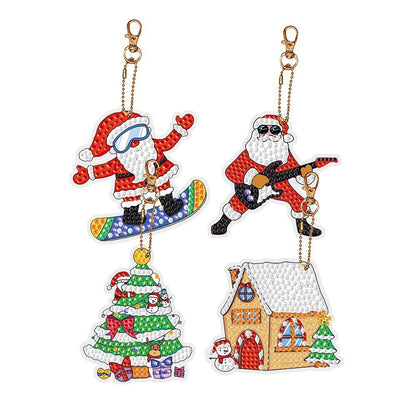 Christmas Diamond Painting Keychain Handmade Spot Drill DIY Painting