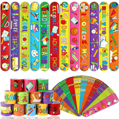56 Pcs Colorful Slap Bracelets Set Kids Party Favors & Classroom Gifts