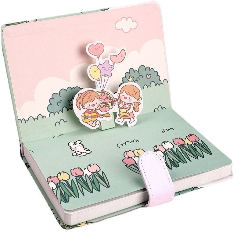 Journal Book Set Gift Box Girl Heart Cute Gift Bag